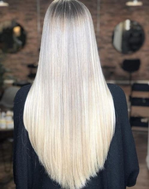 Light Blonde Hair with Dark Roots
