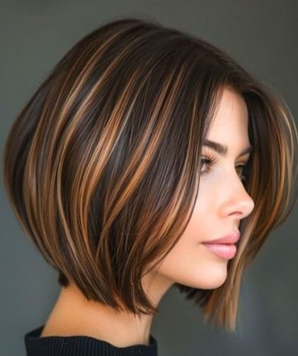 Glatt Braune Haare Mit Blonden Strähnen