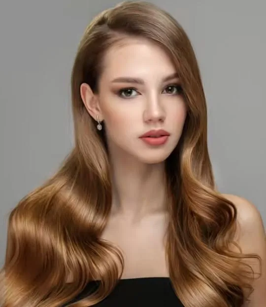 Glatt Braune Haare Mit Blonden Strähnen
